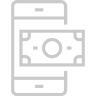 mobile phone with dollar bill icon