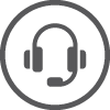Grey customer service headset icon Grey customer service headset icon