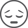 Grey sad face icon Grey sad face icon